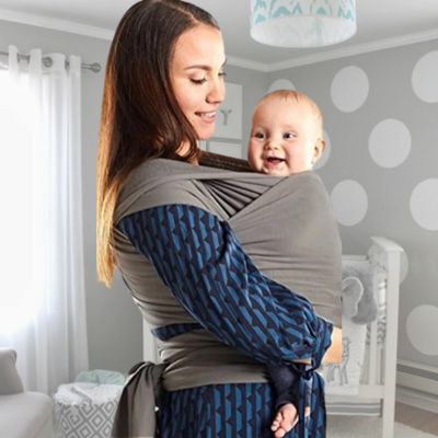 écharpe de portage bébé grise
