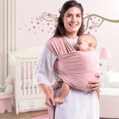 écharpe de portage bébé rose