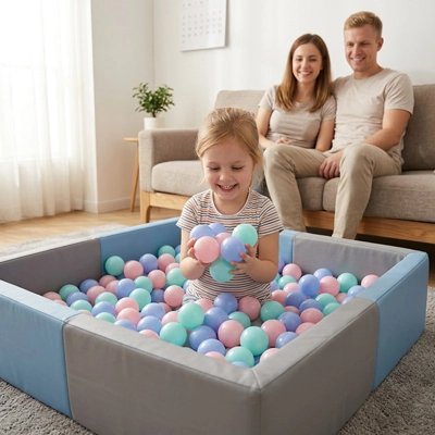 Balle piscine a balle fille balles pastel piscine bleue parents