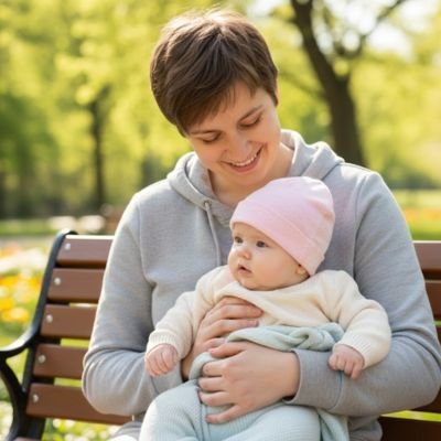 Bonnet bebe fille rose exterieur parc