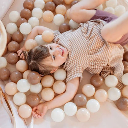 balle piscine a balle enfant allonge beige blanc marron jeu motricite