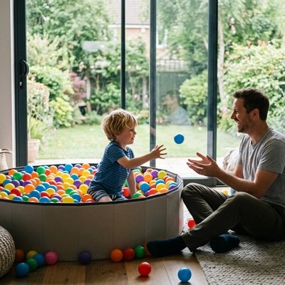 balle piscine a-balle jeu parent enfant 