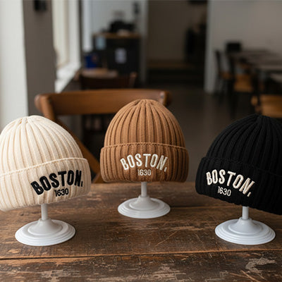bonnet bebe garcon beige marron noir boston hiver interieur