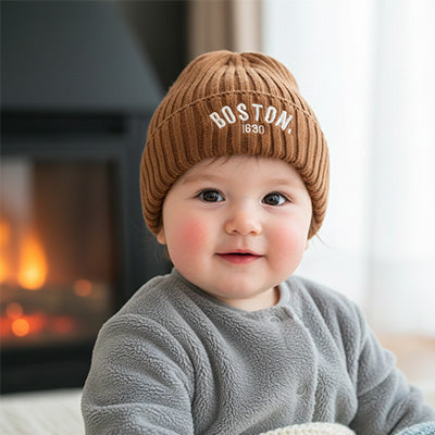 bonnet bebe garcon brun boston interieur chaleur