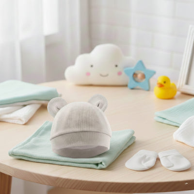 bonnet bebe naissance mouffle anti griffure blanc