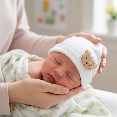 bonnet‑bebe‑naissance‑blanc‑ourson‑intérieur