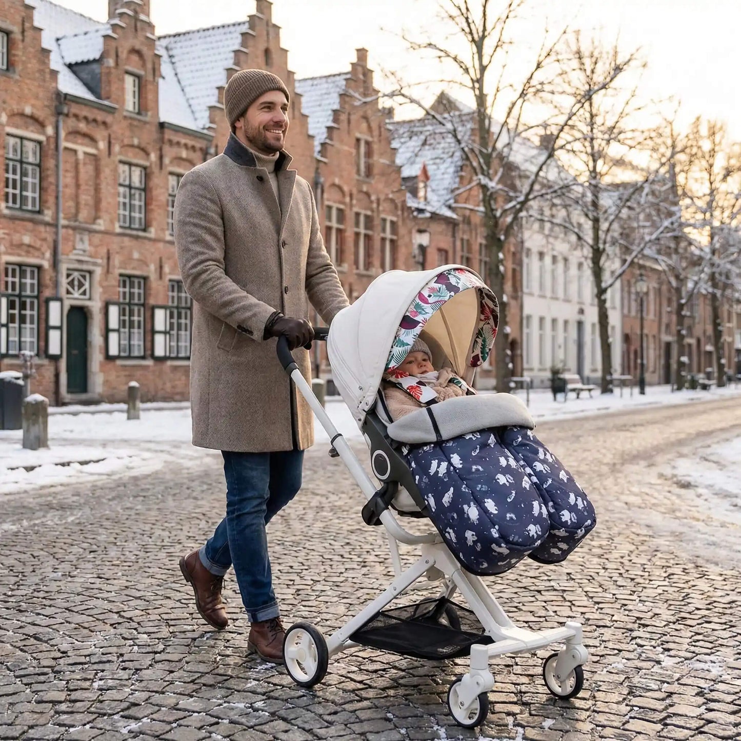 Chancelière bébé | Confort Hivernal Imperméable-universelle poussette doublure laine 0-3 ans