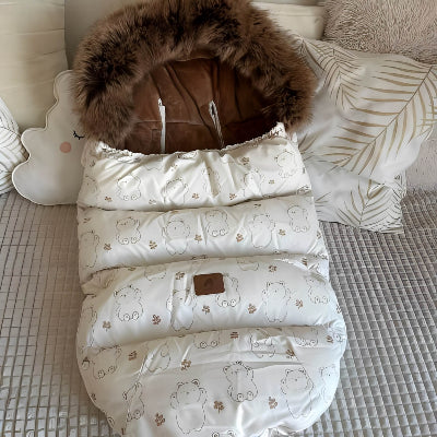 chanceliere pour poussette ours beige