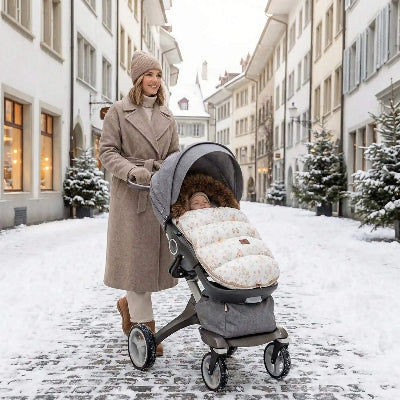 chanceliere poussette alice au pays des merveille fausse fourrure hiver bebe utilisation exterieur ville neige