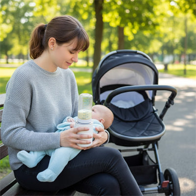 chauffe biberon portable maman utilise promenade