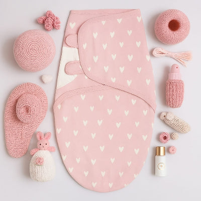 couverture nid d'ange coeur rose