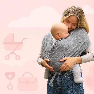 écharpe de portage gris pâle