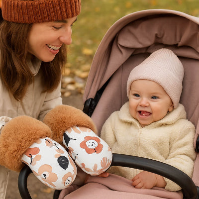 gants de poussette maman pousse la poussette