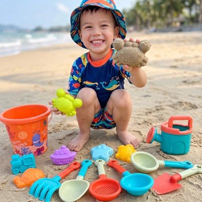 Jouet de plage enfant kit seau pelle moules bord mer