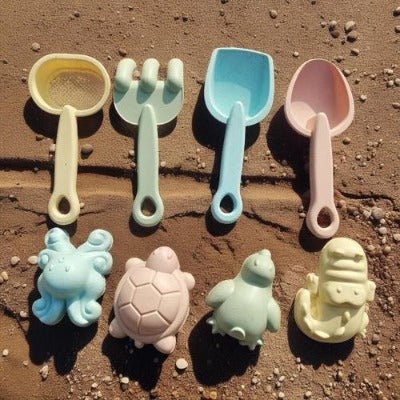 jouets de plage outils moules animaux pastel bebe