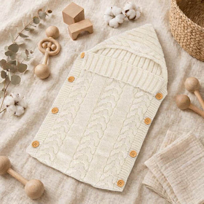 Nid d'ange mi saison | tricoté 0–6 mois – Printemps & Automne-poussette-transat