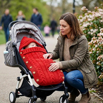 Nid d'ange mi saison | tricoté 0–6 mois – Printemps & Automne-poussette-transat