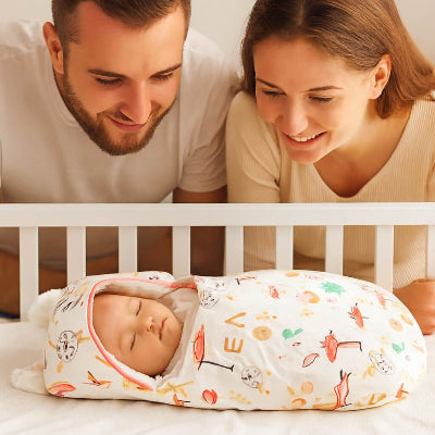 nid d ange maman papa regarde bebe dormir couchette