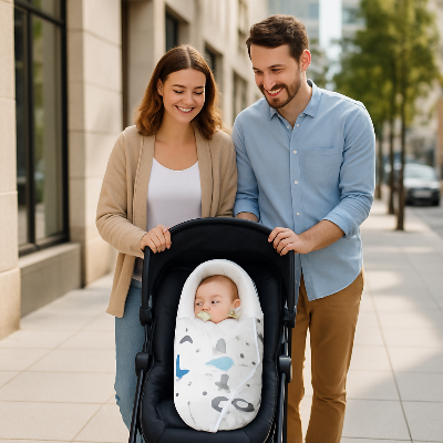 nid d ange bebe maman papa promenade bébé