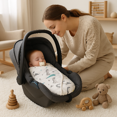 nid d ange bebe maman regarde bébé cosy 