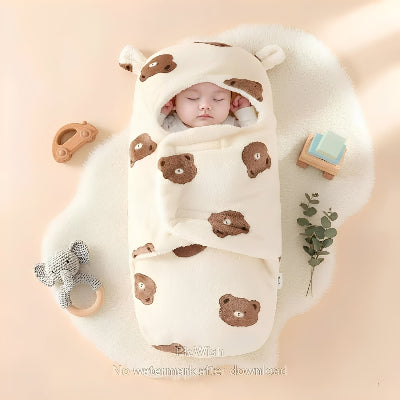 nid d ange bébé poussette blanc tête ours douillet ours