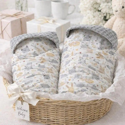 nid d’ange cosy mi saison panier cadeau naissance couverture bebe tissu ultra doux