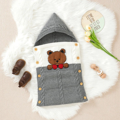 nid d ange mi saison en tricot gris accessoires bebe