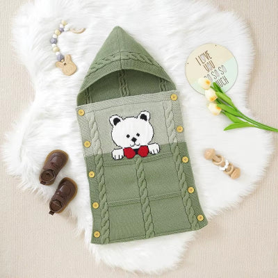 nid d ange mi saison en tricot vert accessoires bebe