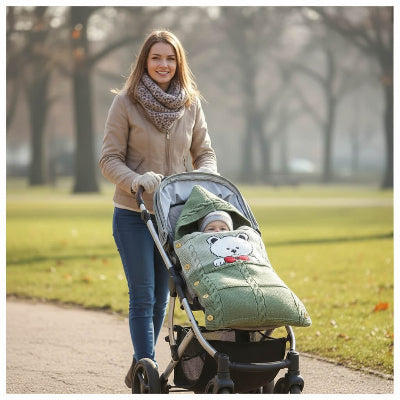 nid d ange mi saison en tricot vert promenade parc