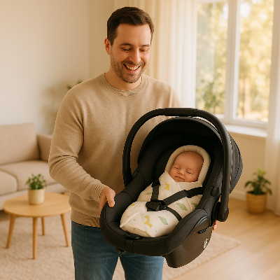 nid d ange papa tient cosy avec bebe bras