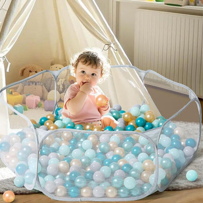 piscine a balle pour bebe deco arc en ciel