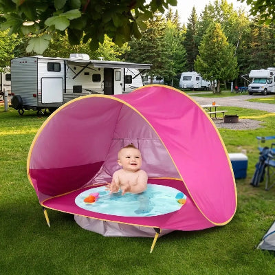 piscine bébé rose dôme camping