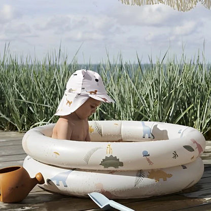 piscine gonflable bebe bleu dinosaures salon