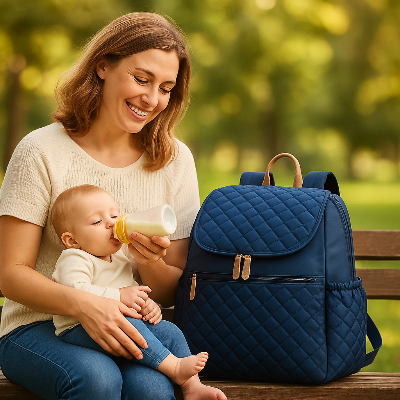 sac a-dos a langer maman assis parc-donne biberon bebe
