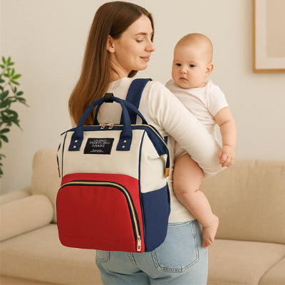 sac a langer a dos bleu blanc rouge