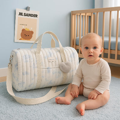 sac a langer bébé chambre bleu