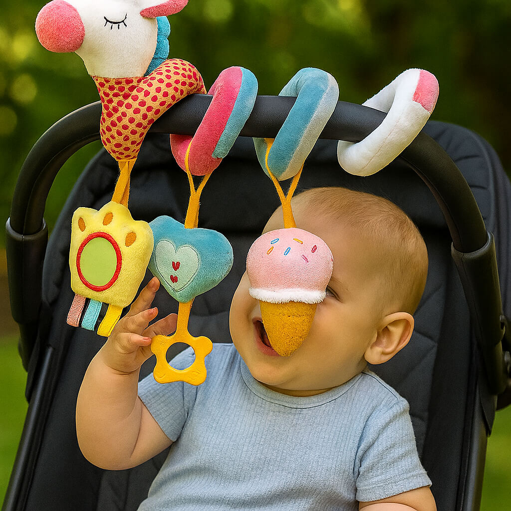 Spirale d'activité bébé | Éveil Coloré poussette-transat-cosy