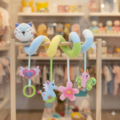 spirale d activite bebe renard bleu jouet eveil