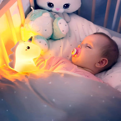 veilleuse bebe licorne dodo pacifier peluche chambre apaisante