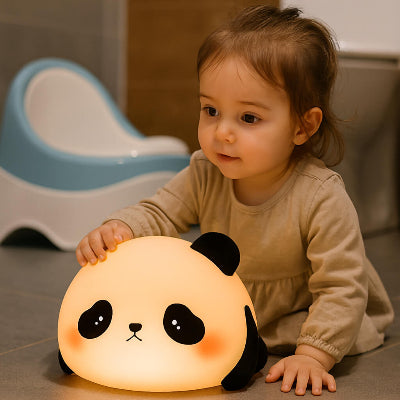 veilleuse nomade enfant panda lumiere douce salle de bain pot bebe apprentissage nuit