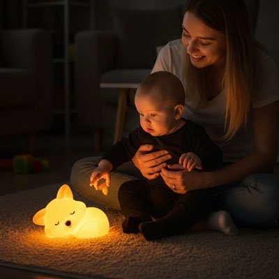 veilleuse-renard-nomade-rechargeable-bébé-adulte-sol-lumière-douce-moment-tendresse-nuit
